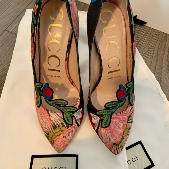 🔴SOLD🔴 Gucci Ophelia embroidered pump 100mm size 36 - Picture 2 of 8